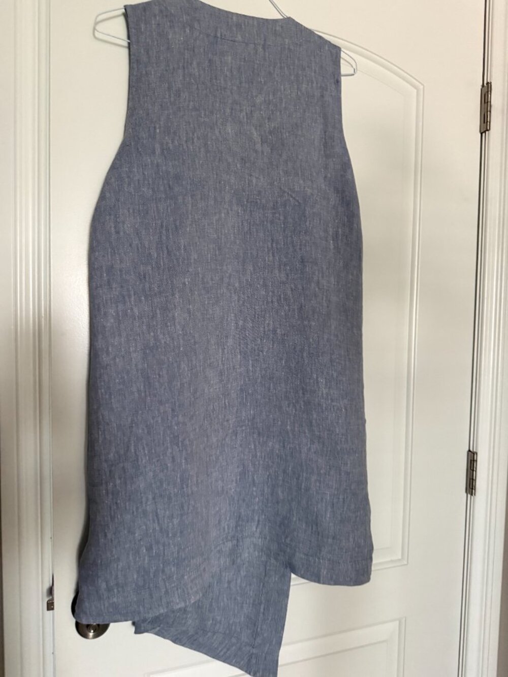 EUC bryn Walker Linen vest blue A-symetrical Tunic Wrap Small - Picture 4 of 4